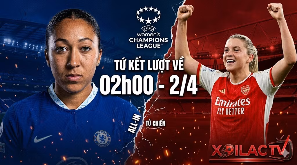 Nhận định Nữ Chelsea vs Nữ Arsenal tứ kết lượt về Cúp C1: Lauren James đối đầu Alessia Russo tại Xoilac TV