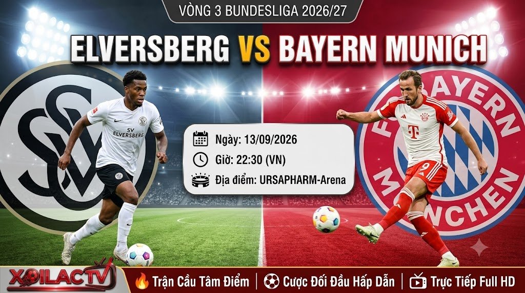Ảnh bìa nhận định trận đấu giữa Elversberg và Bayern Munich tại vòng 3 Bundesliga 2026/27.