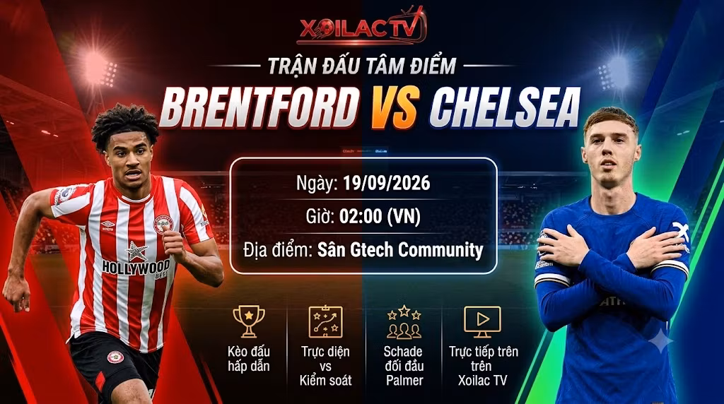 Nhận định soi kèo trận đấu tâm điểm Brentford vs Chelsea vòng 5 Ngoại hạng Anh trên Xoilac TV.
